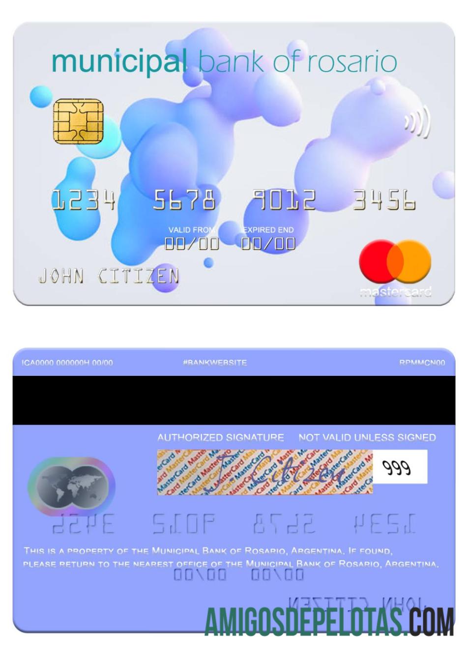 Argentina Banco Municipal de Rosario Mastercard amostra